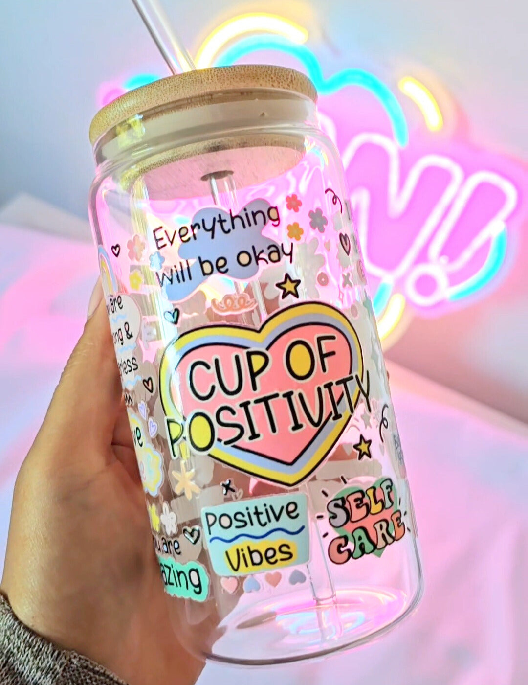 Drinkglas met rietje | Cup of positivity