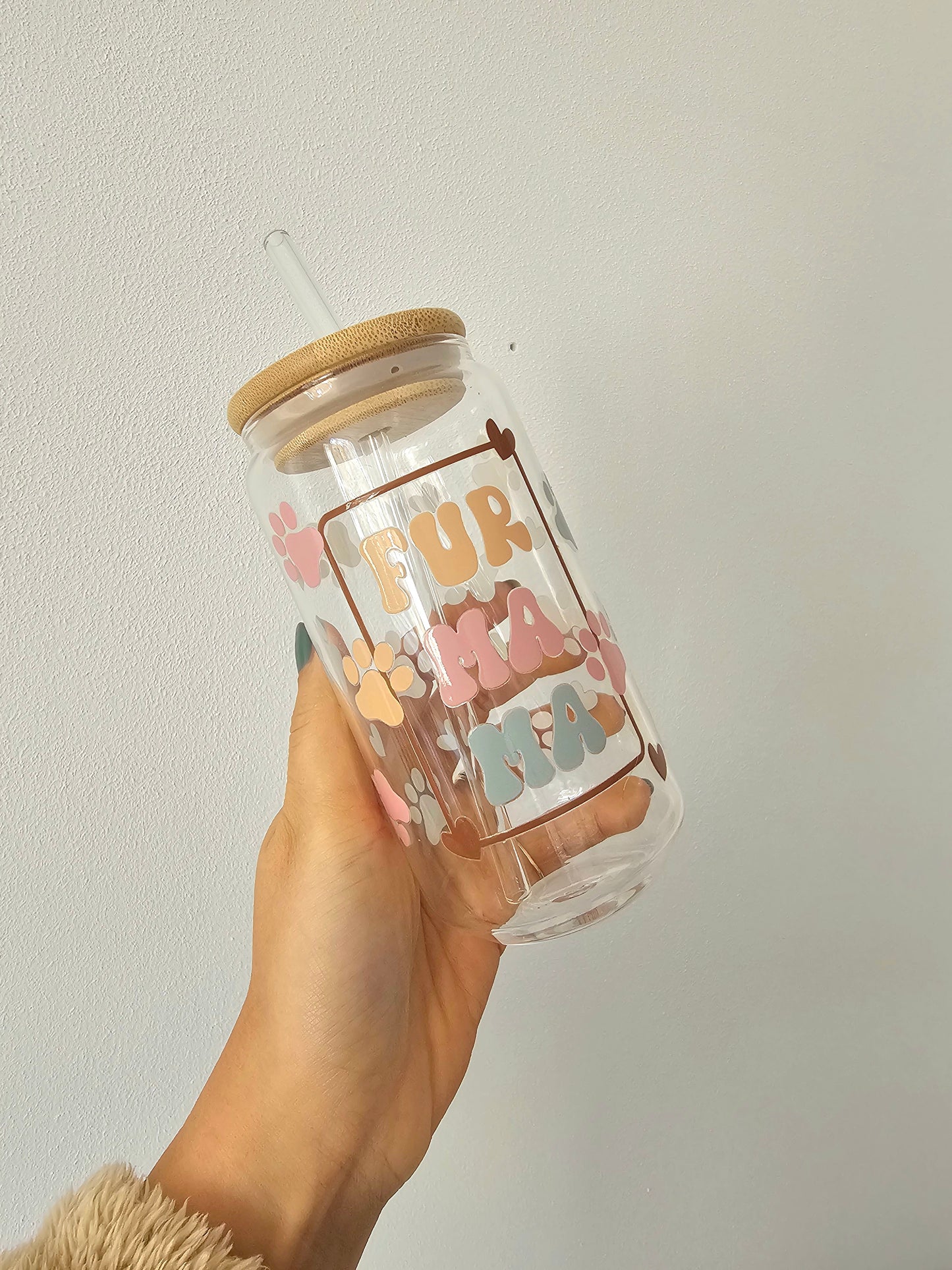 Drinkglas met rietje | Fur Mama
