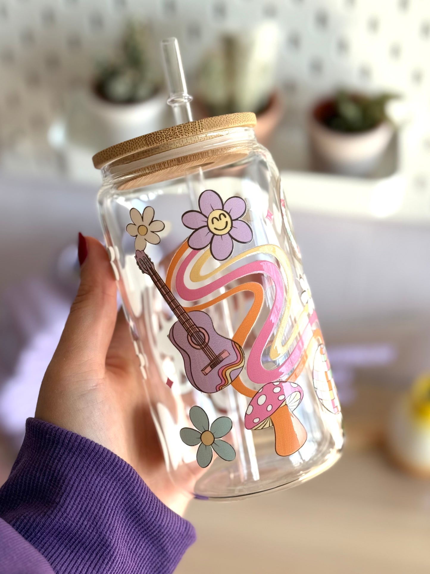 Drinkglas met rietje | Retro vibe