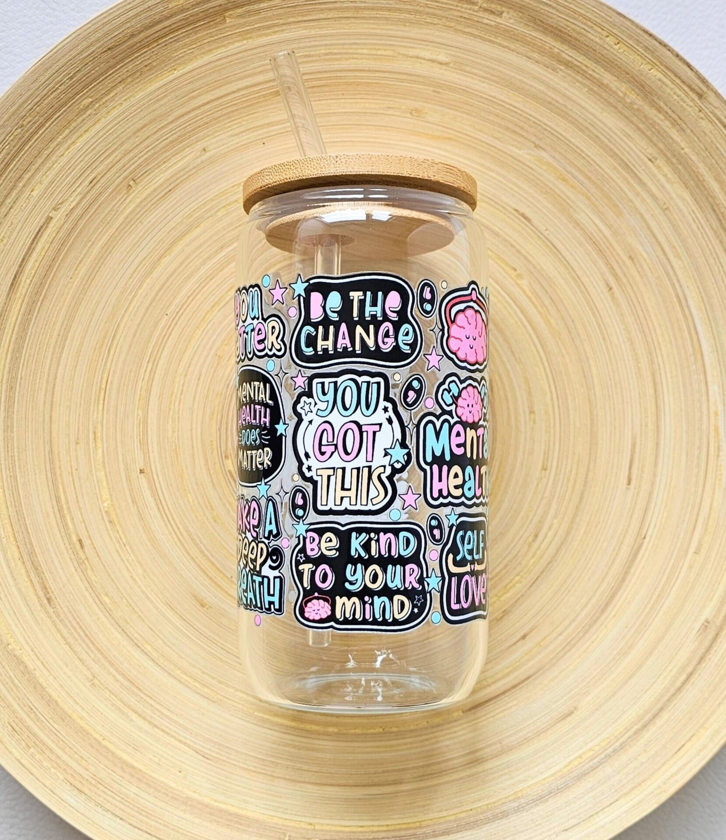 Drinkglas met rietje | You got this neon