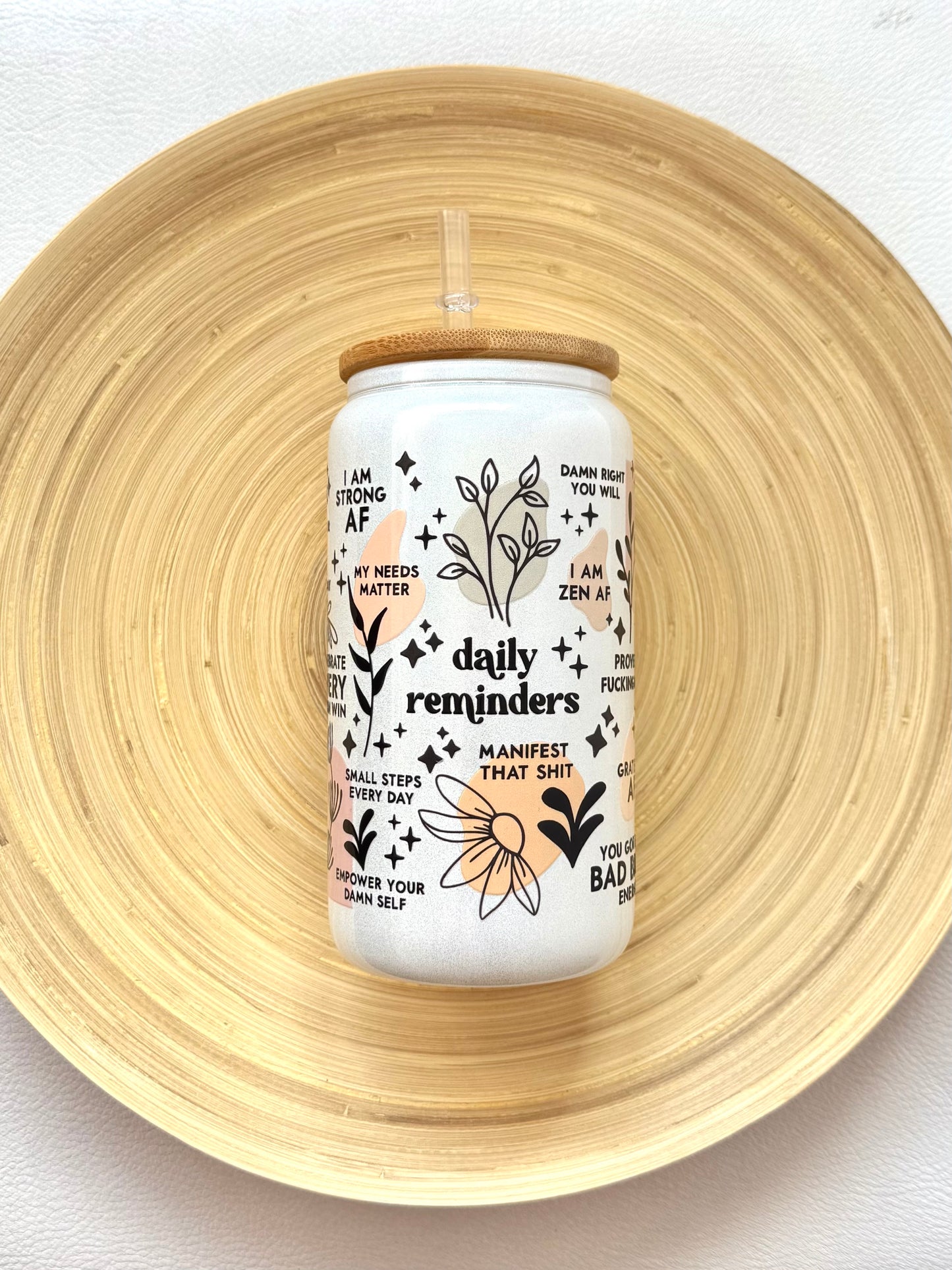 Drinkglas met rietje | Daily reminders
