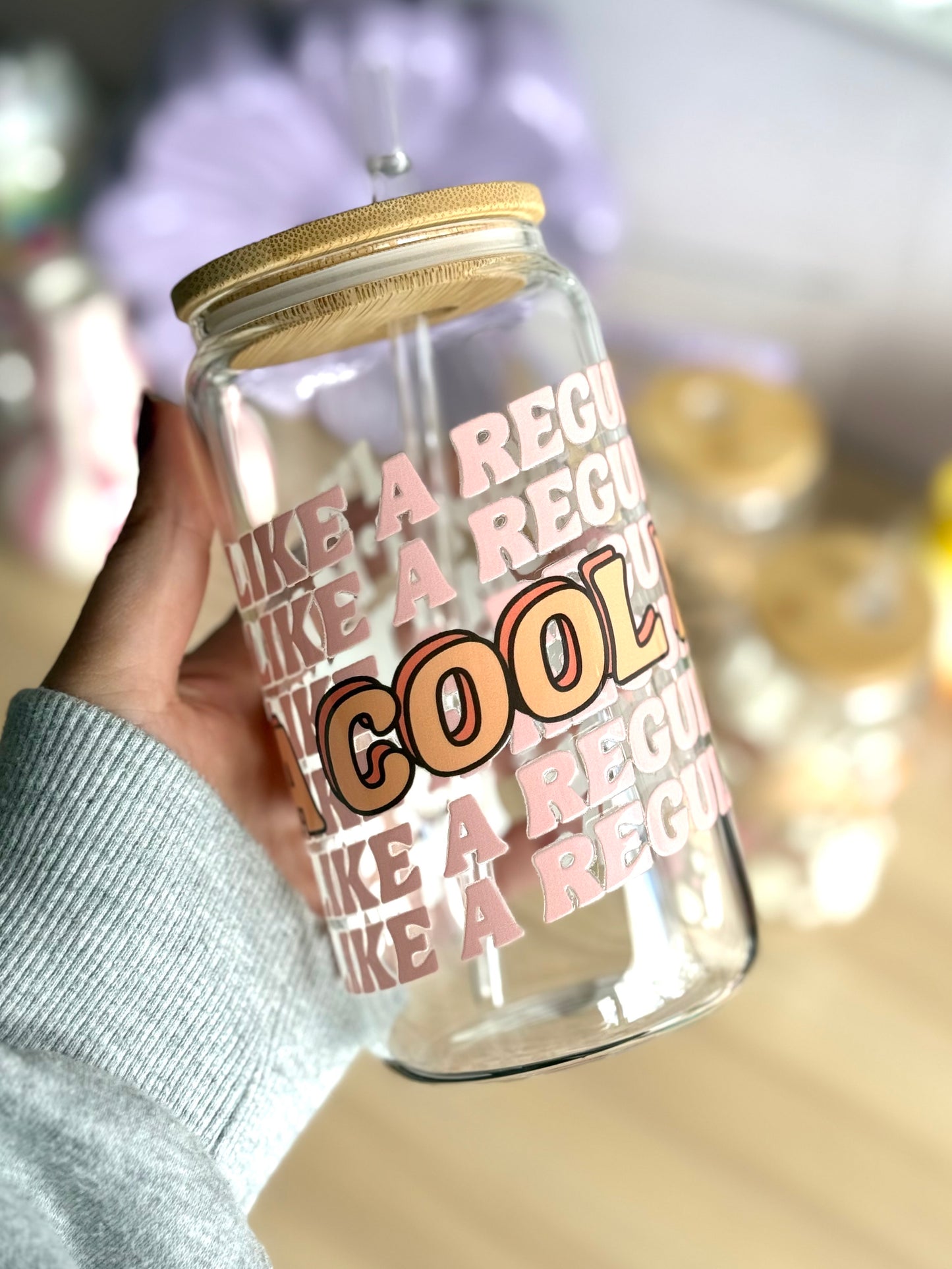 Drinkglas met rietje | Cool mom - helder drinkglas