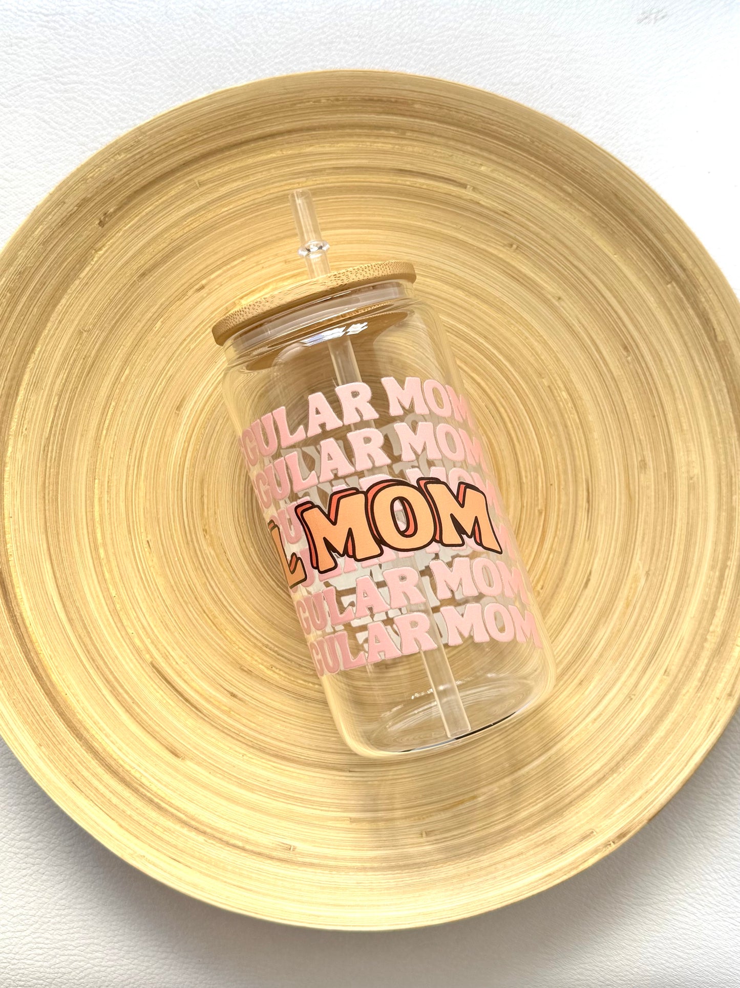 Drinkglas met rietje | Cool mom - helder drinkglas