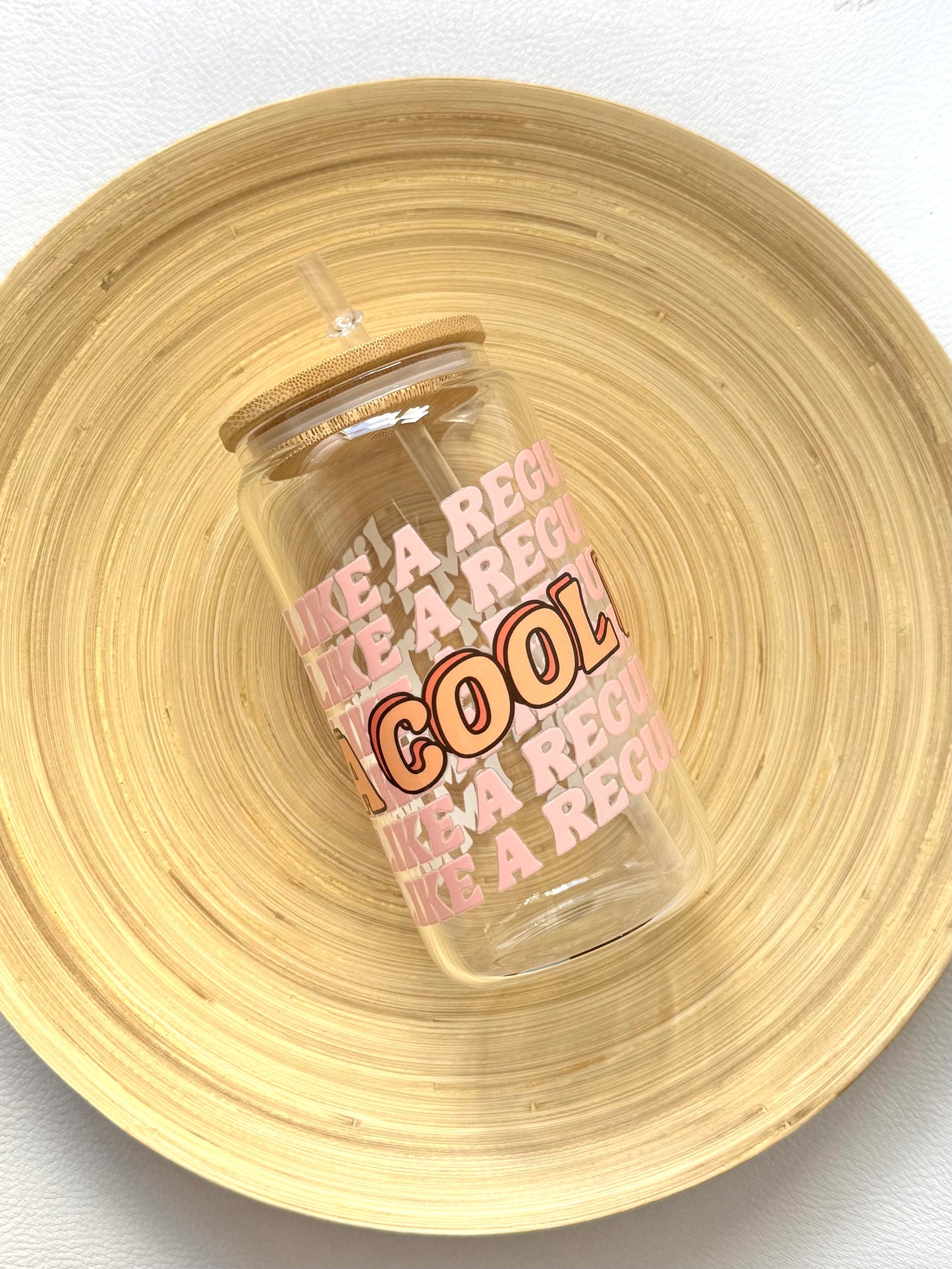 Drinkglas met rietje | Cool mom - helder drinkglas
