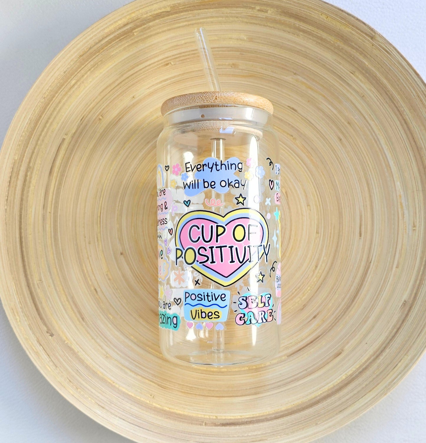 Drinkglas met rietje | Cup of positivity
