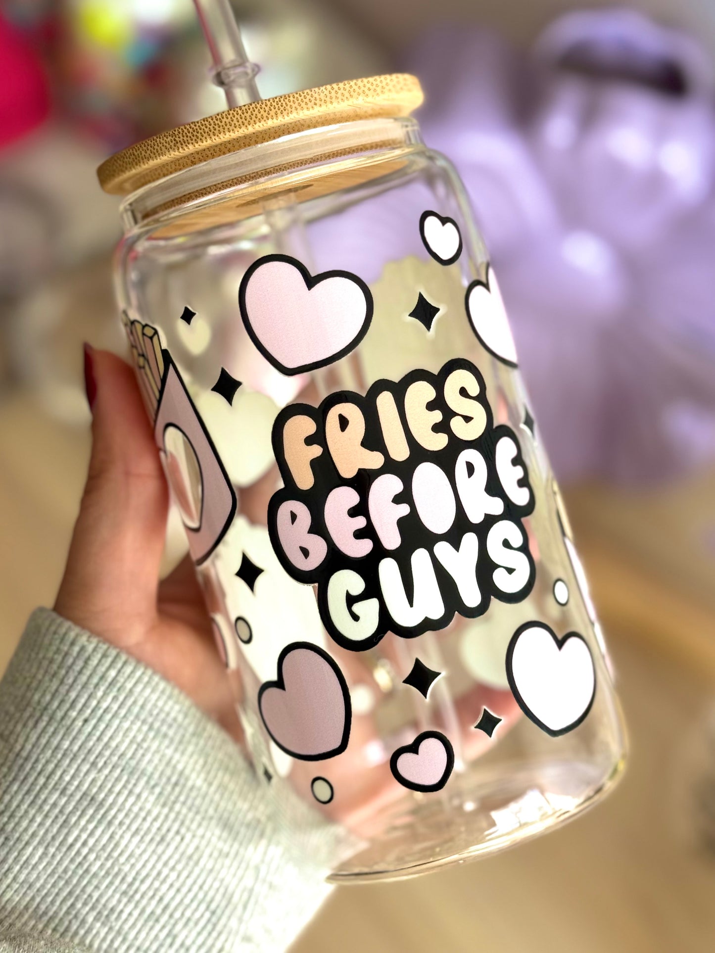 Drinkglas met rietje | Fries before guys
