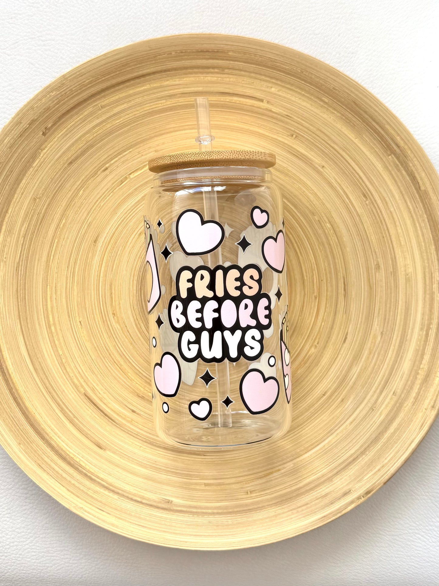 Drinkglas met rietje | Fries before guys