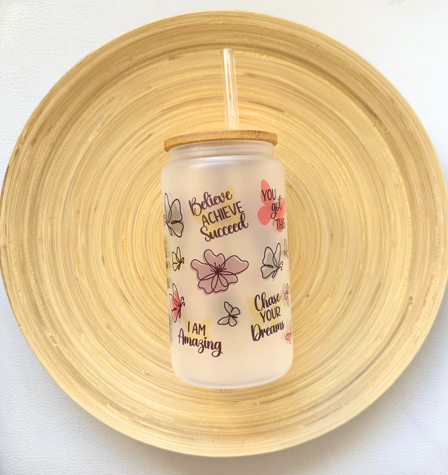 Drinkglas frosted | Happiness
