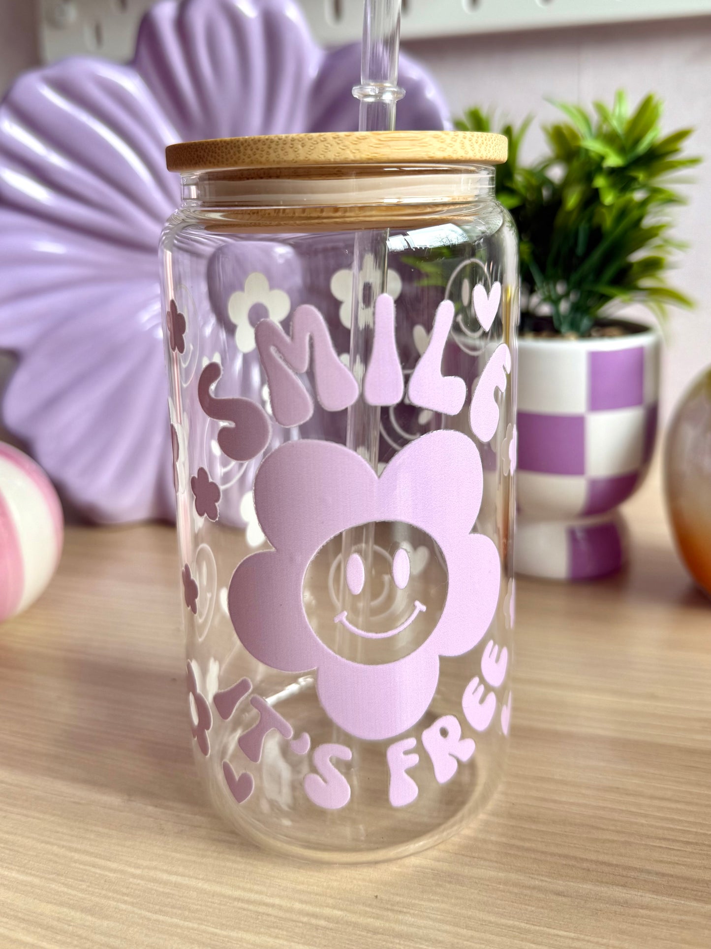 Drinkglas met rietje | Smile it's free