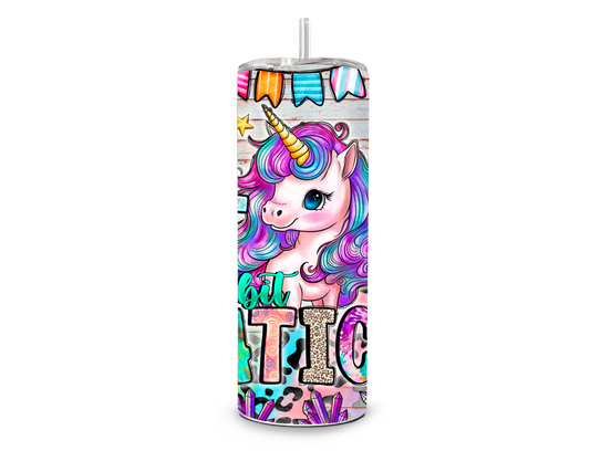 Drinkbeker met rietje | Unicorn cute smart and dramatic