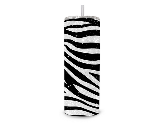 Tumbler 600 ml met rietje | Zebra