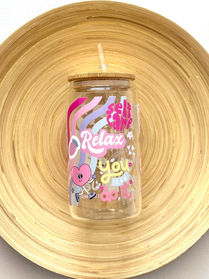 Drinkglas met rietje | Selfcare helder