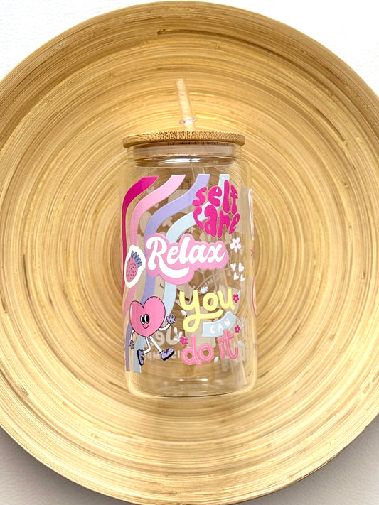 Drinkglas met rietje | Selfcare helder