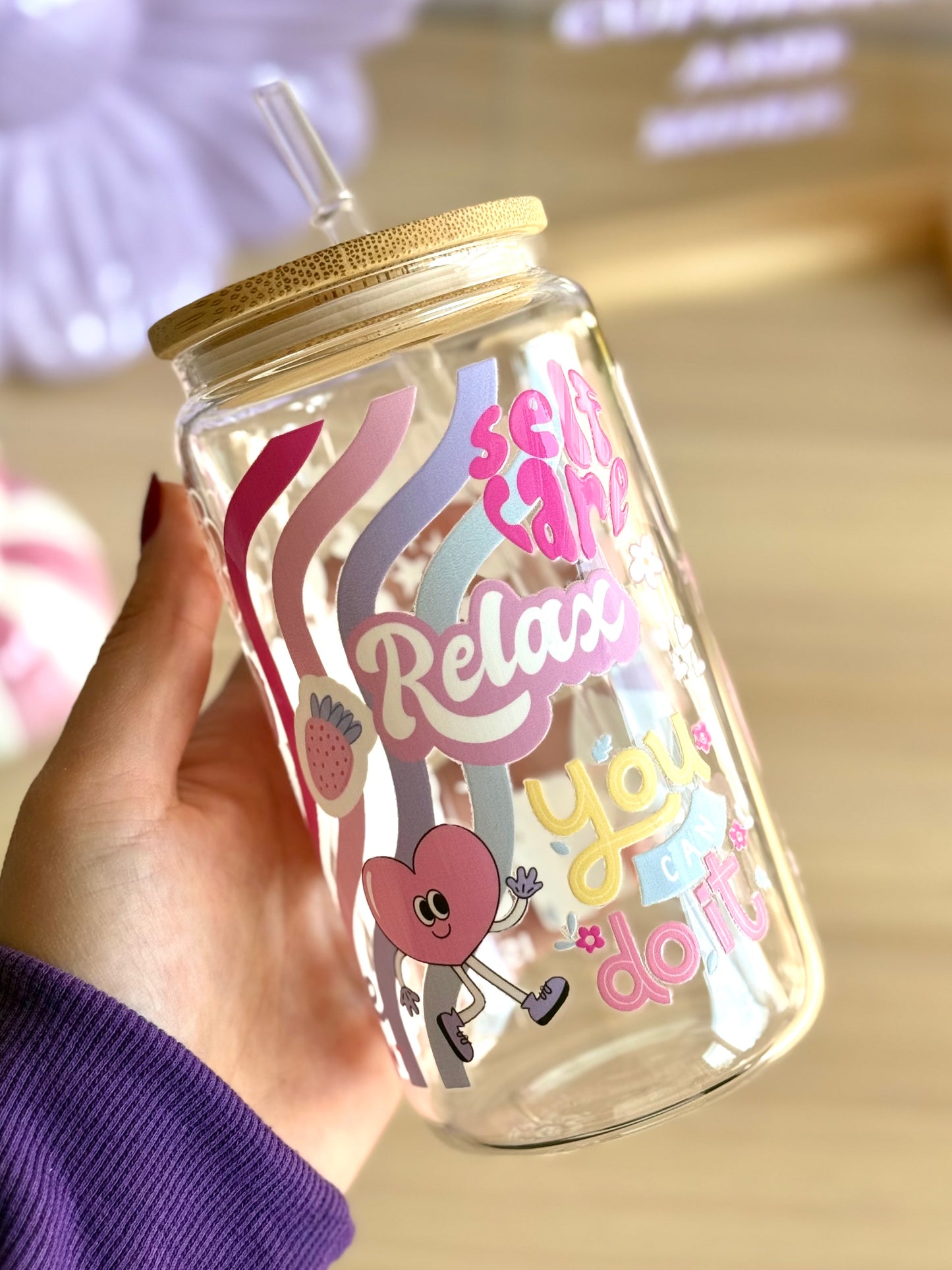 Drinkglas met rietje | Selfcare helder