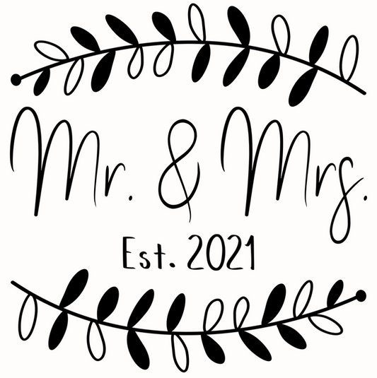 Strijkapplicatie bruiloft Mr & Mrs