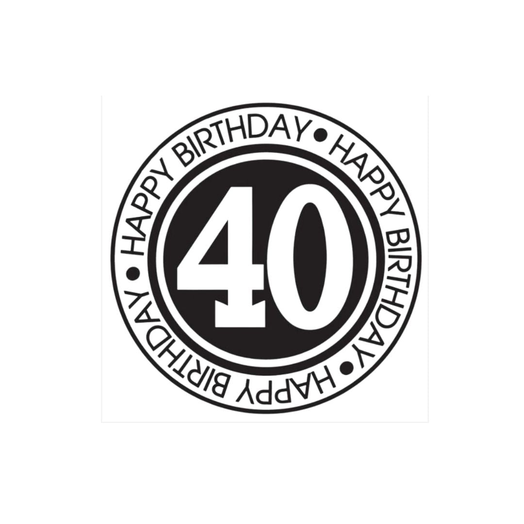 Strijkapplicatie happy birthday 40