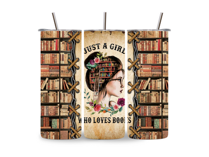 Drinkbeker met rietje | Just a girl who loves books