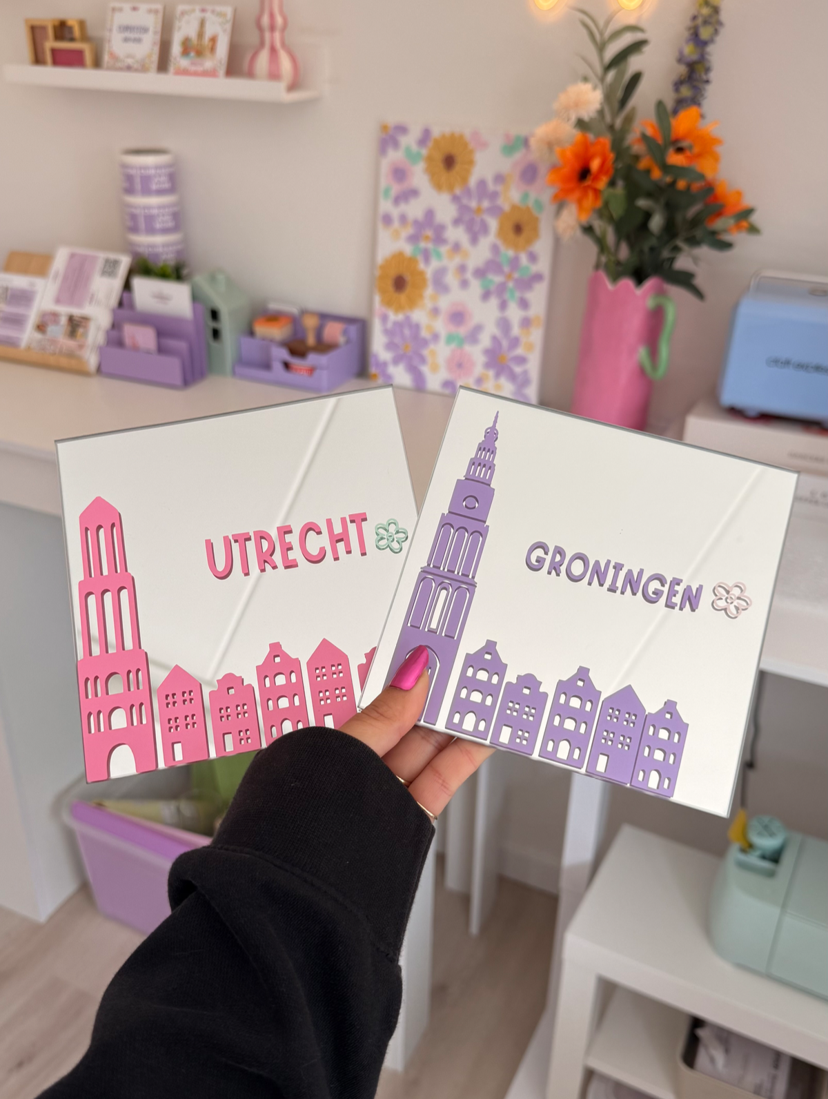 Decoratie spiegel met stadsdesign | Utrecht