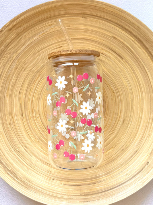 Drinkglas met rietje | Cherry