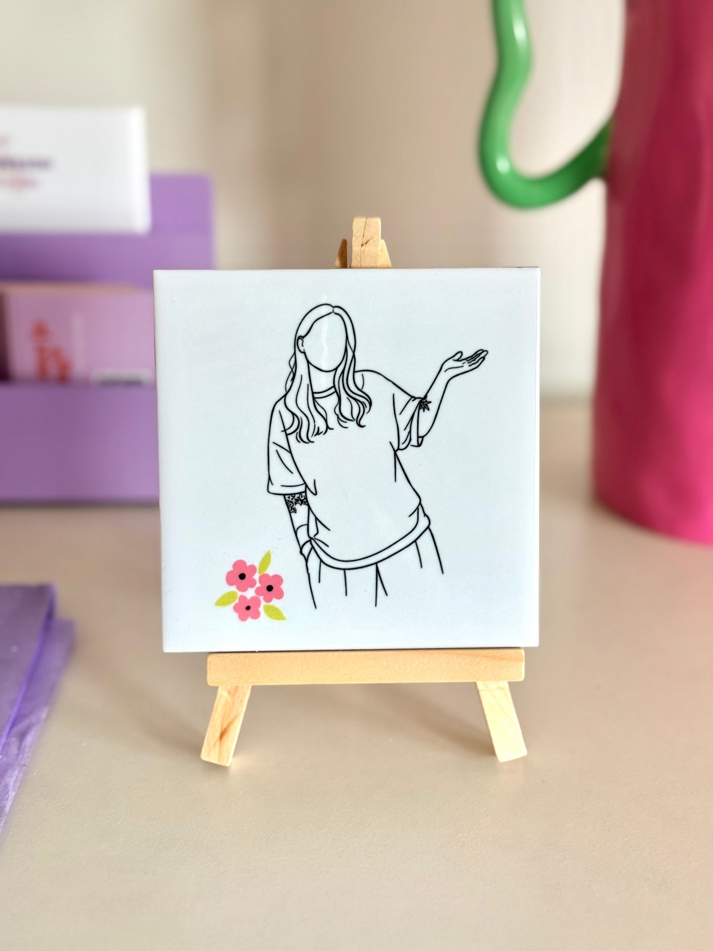 Tegeltje personaliseren | Lijntekening